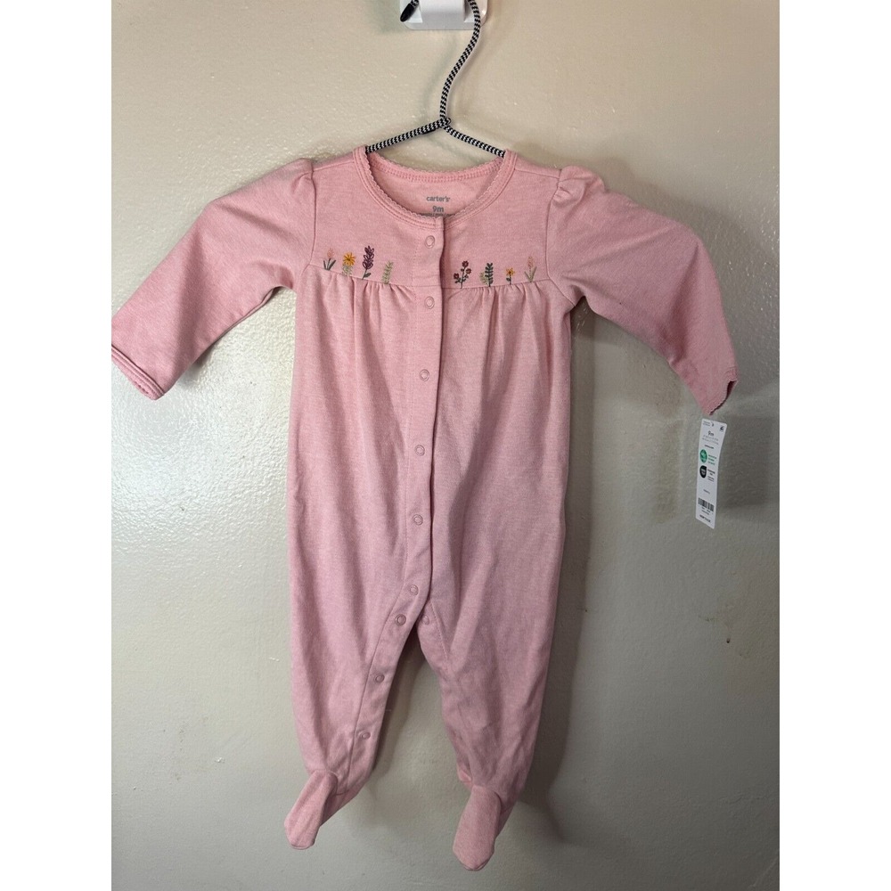 NWT Baby Floral Snap-Up Cotton Sleep and Play Pajamas-Carters 9M
